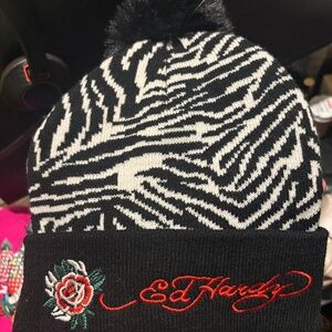 EdHardy Zebra Print Beanie